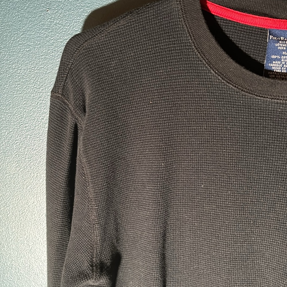 Polo Ralph Lauren Men’s Long Sleeve Crew Waffle knit  Sleep Shirt Size Large - Picture 4 of 6